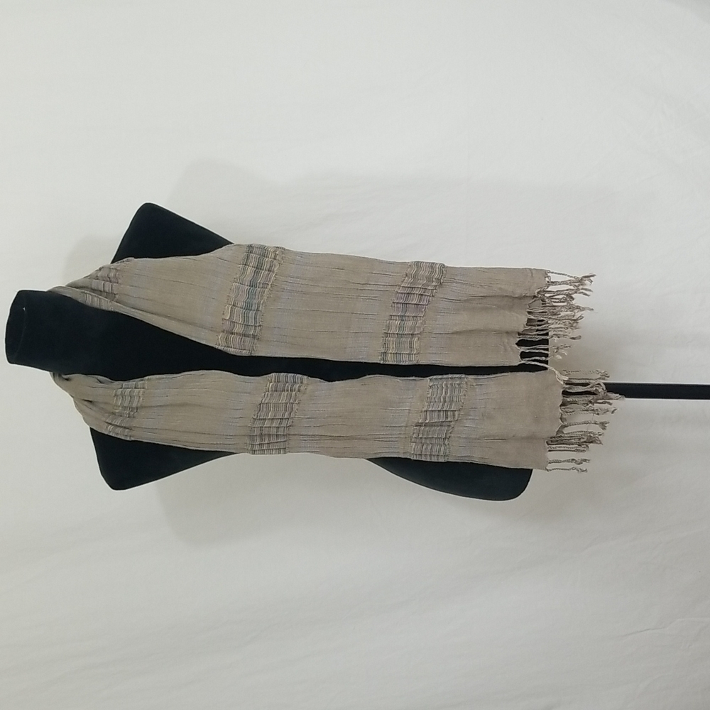 Taupe gathered scarf